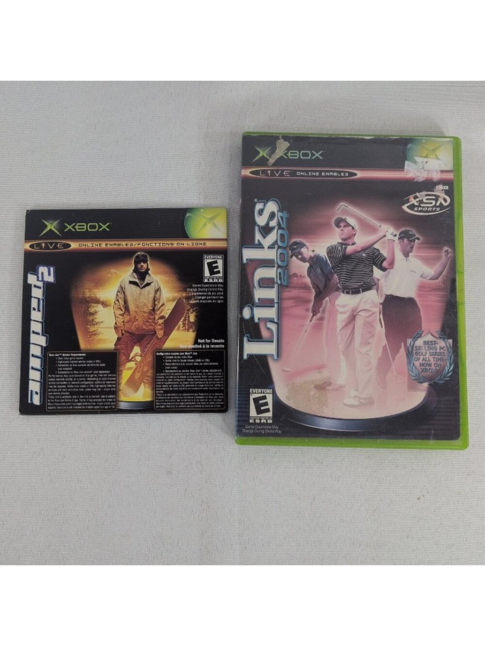 Top Spin/Amped 2 Combo Disc & Links 2004 Golf Microsoft Xbox Game Untested